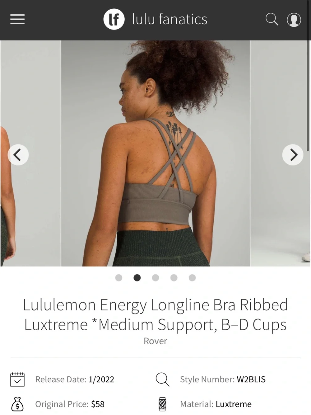 Lululemon Energy Longline Bra *Rover